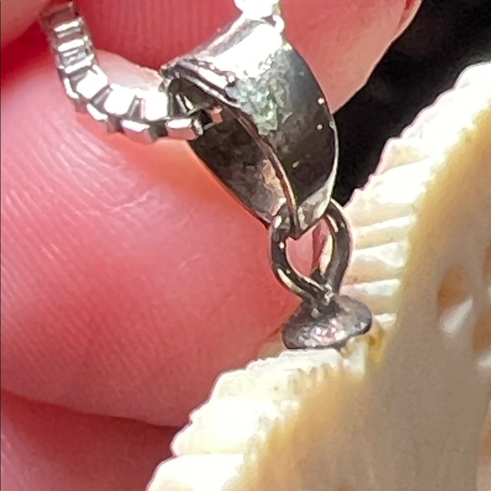 VTG Asian Carved Bone Heart Pagoda Village Scene Pendant Silver Tone Necklace - Picture 4 of 7